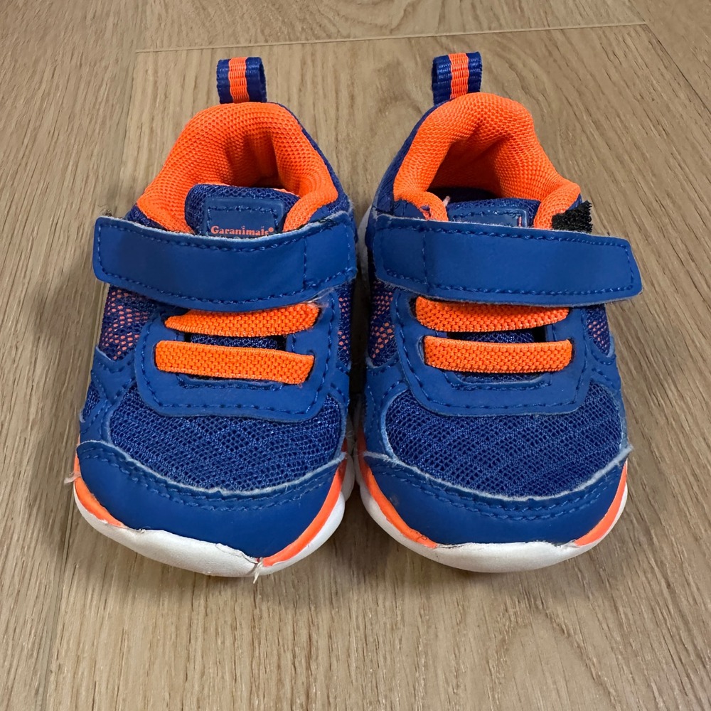 Garanimals Toddler Blue Orange Mesh Athletic Sneakers Hook Loop Strap Size 3